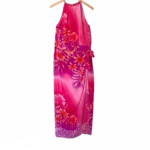 MAGGY LONDON Hawaiian Floral Dress Sz 10